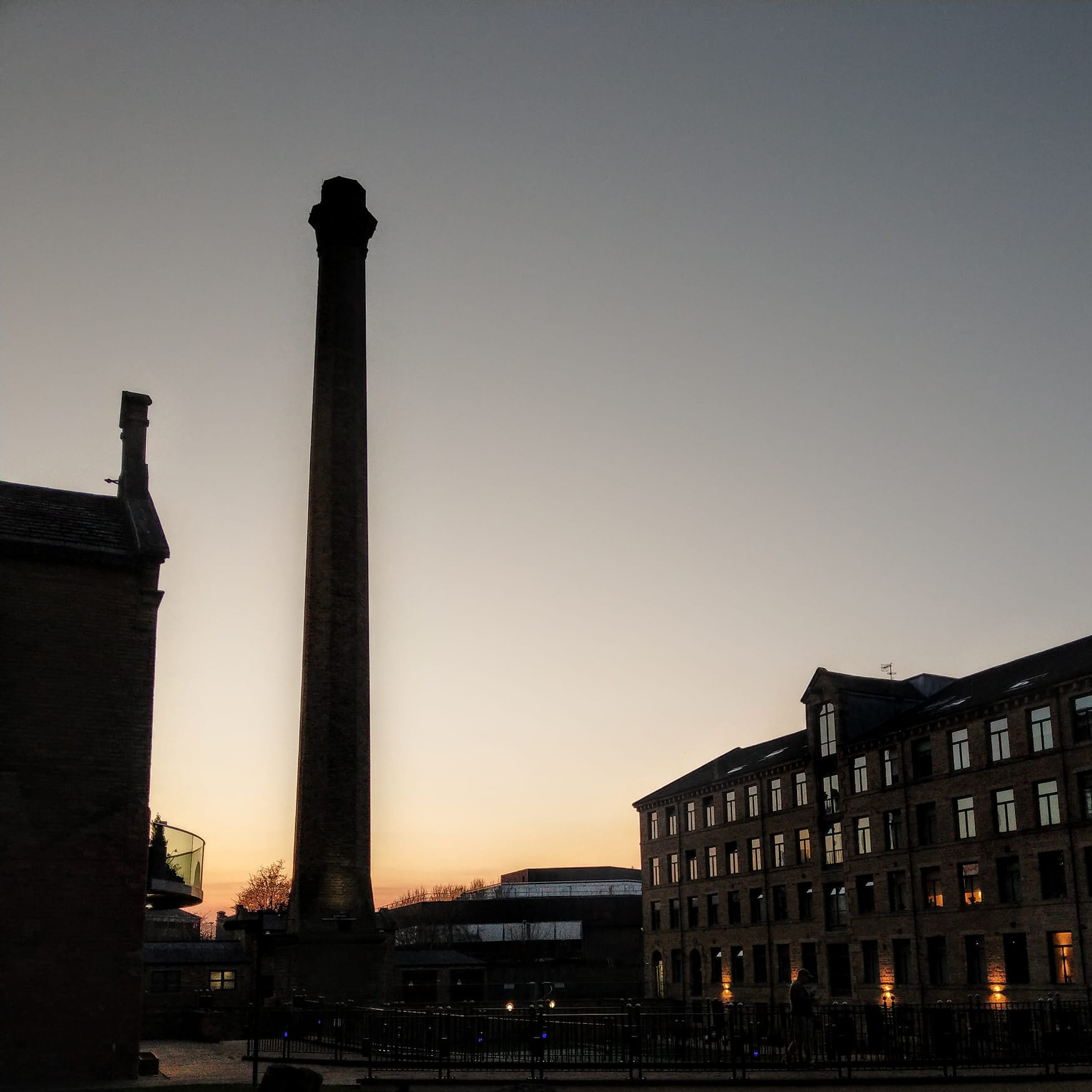 victoria mills chimney sunset